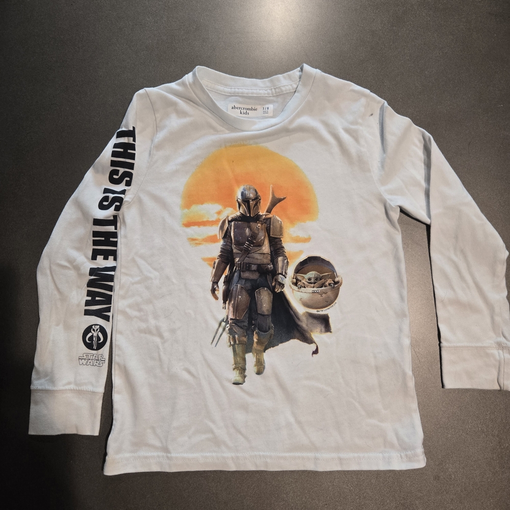 Abercrombie Kids Star Wars Long Sleeve Shirt - White and Orange